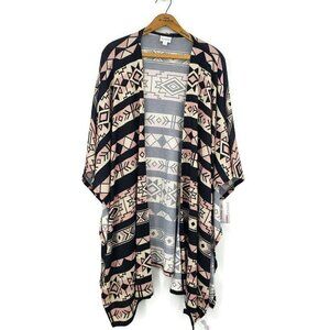 New LuLaRoe Savannah Kaftan Womens S/M Pink Black Southwestern Print Wrap